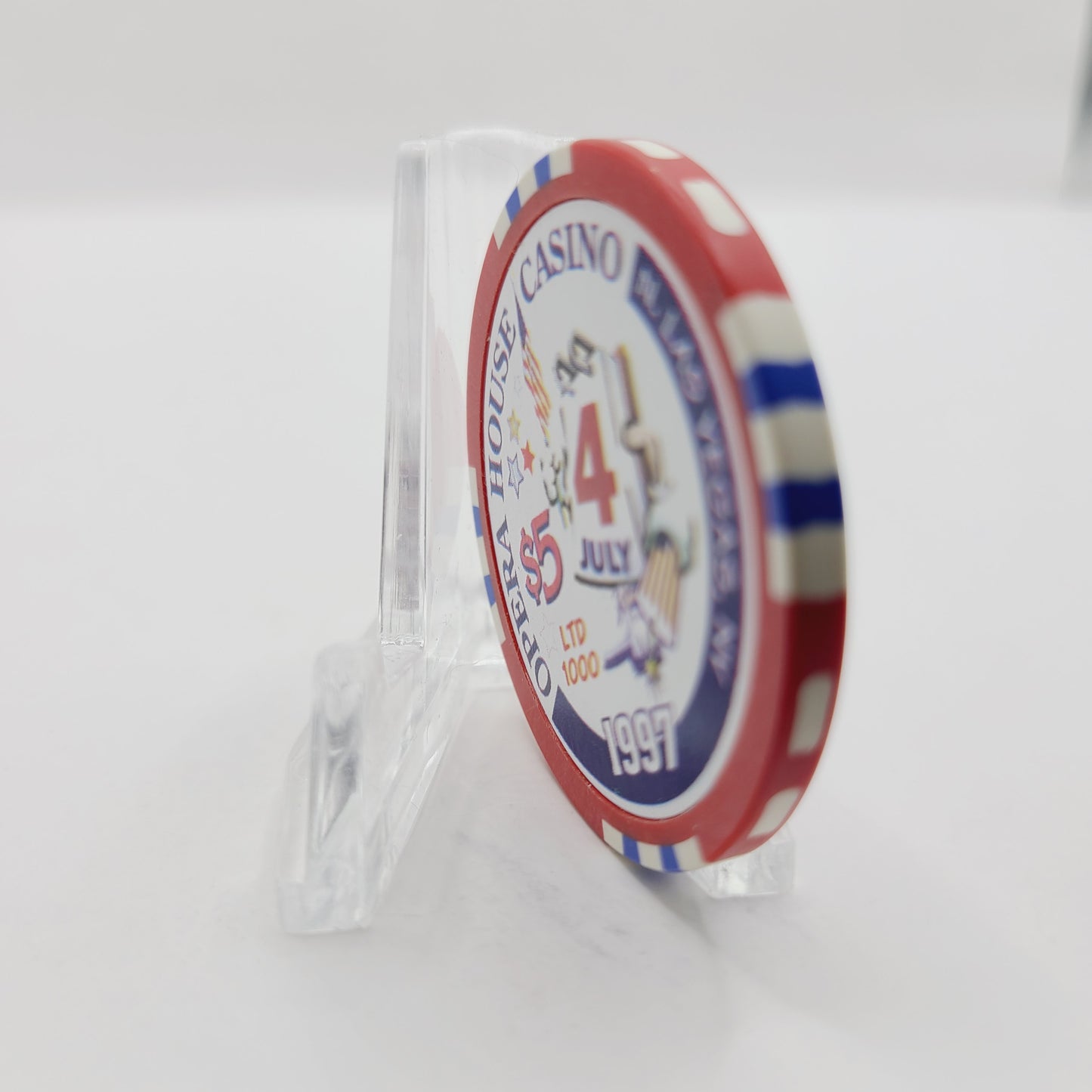 Opera House Casino Las Vegas Nevada 1997 July 4th $5 Casino Chip V1244 LMT 1000