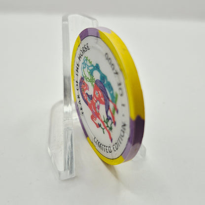 Crystal Park Casino Crystal City California 1996 Grand Opening 'Year of the Horse' $5 Casino Chip
