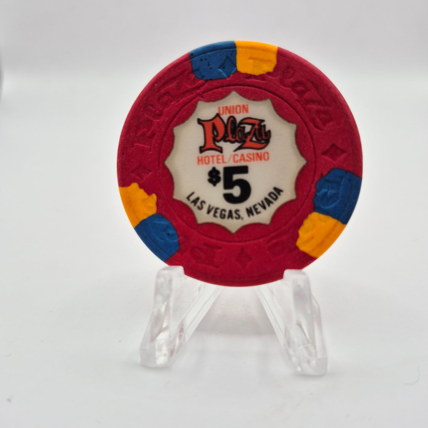 Union Plaza Hotel Casino Las Vegas Nevada 1980's $5 Casino Chip N2277 *Circulated