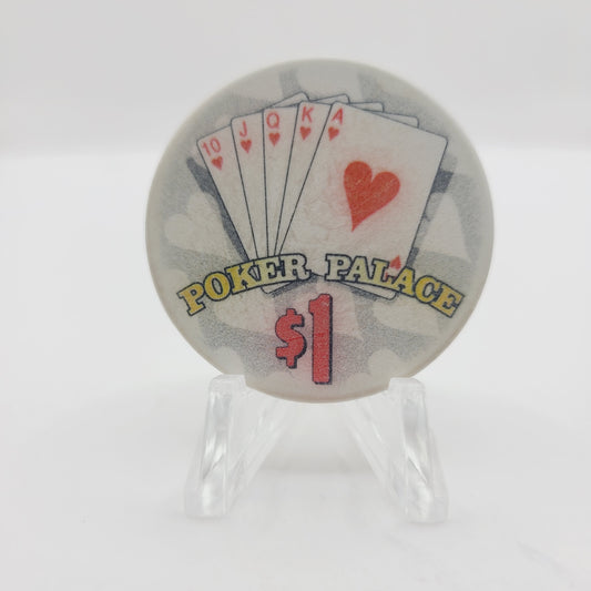 Poker Palace Bingo/Casino Las Vegas Nevada 1999 "Hearts" $1 Casino Chip V5295 LTD 2000