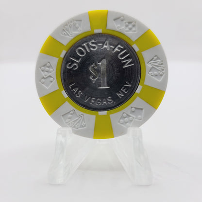 Slots-A-Fun Casino Las Vegas Nevada 1975 $1 Chip N0948 (Rare) **E in Vegas on both sides