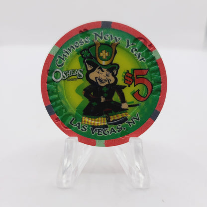 O'Shea's Hotel Casino Las Vegas Nevada "Year of the Snake" 2001 $5 Casino chip V7602 LTD 750 #736