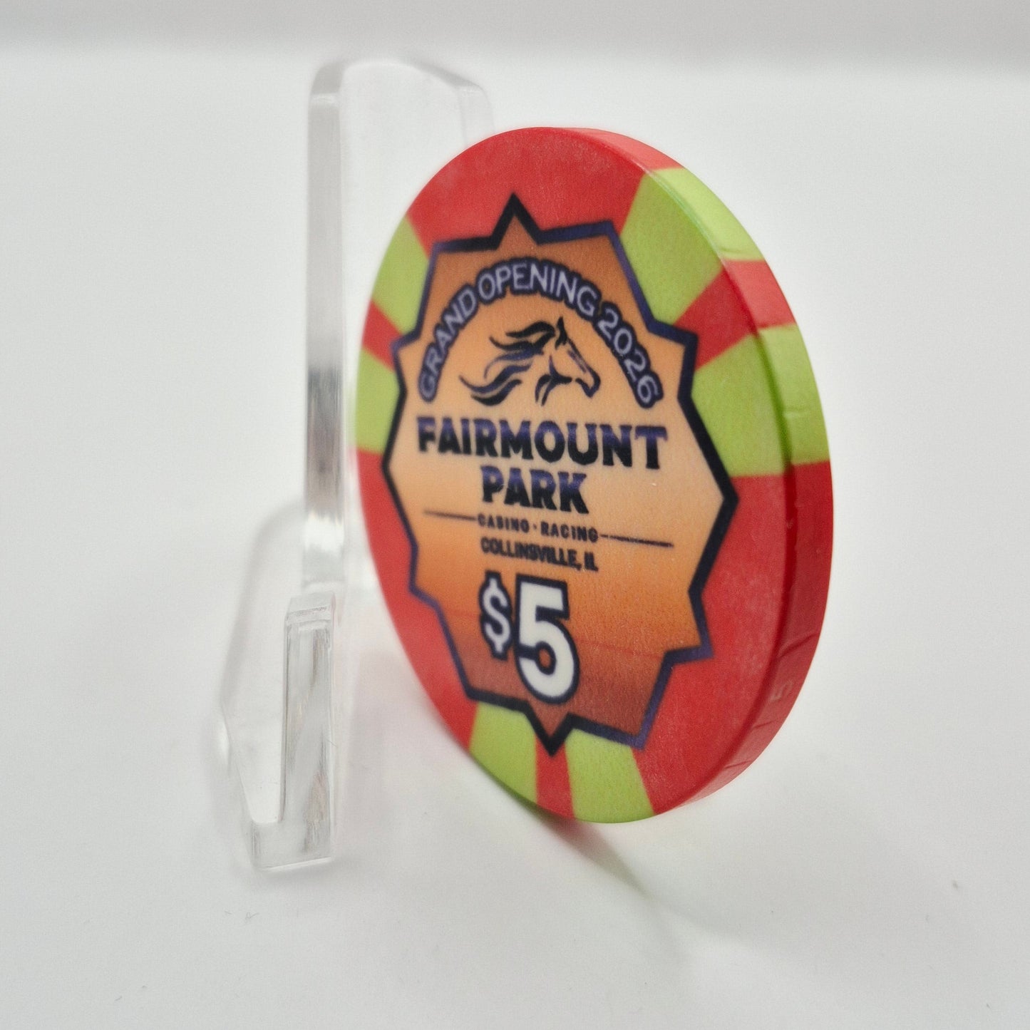 Fairmount Park Casino & Racing Collinsville Illinois 2026 'Grand Opening' $5 Casino Chip