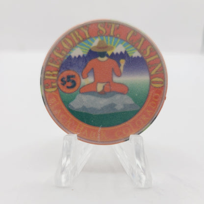 Gregory St. Casino Black Hawk Colorado 1992 "Grand Opening" $5 Casino Chip