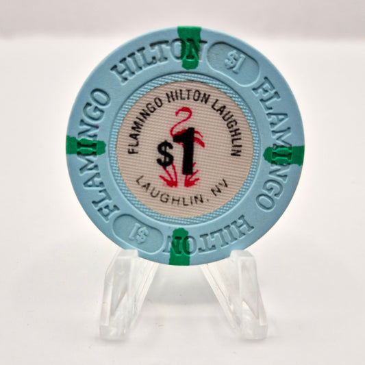 Flamingo Hilton Hotel Casino Laughlin Nevada 1990 $1 Casino Chip N3414 *Circulated