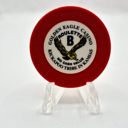 Golden Eagle Casino Horton Kansas B NCV Roulette  Chip  'DARK ORANGE'