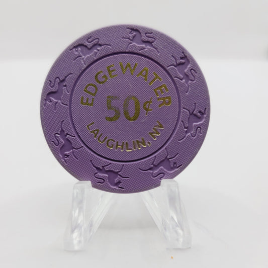 Edgewater Hotel Casino Laughlin Nevada 1995 $.50 Casino Chip N7811 *Lt  Purple