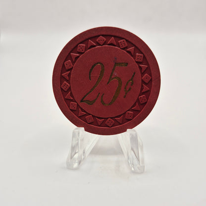 Nevada Club Casino Reno Nevada 1954 $.25 Casino Chip D1297