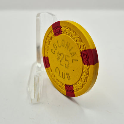 Colonial Club Chicago Illinois 'Illegal' $25 Casino Chip CG 137302