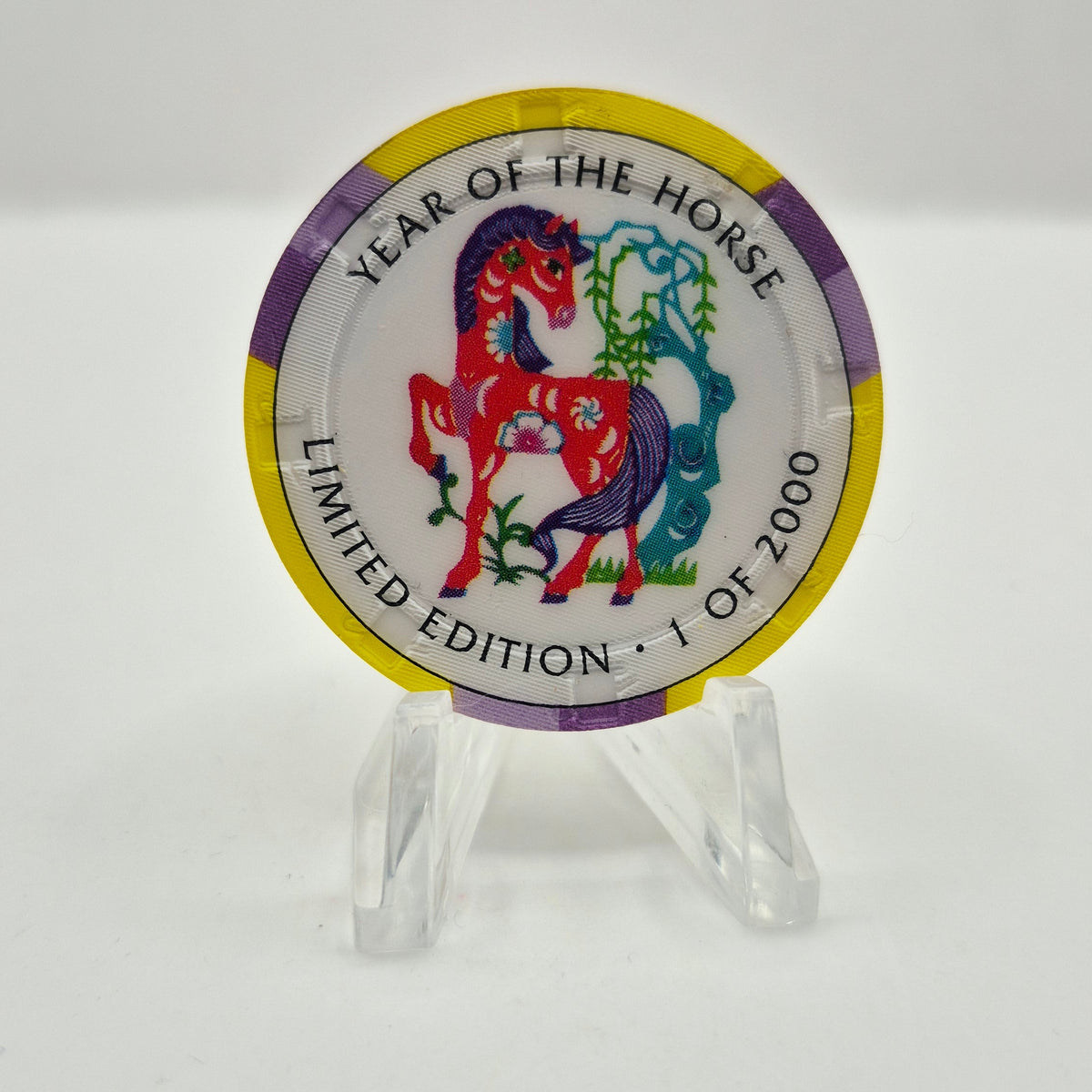 Crystal Park Casino Crystal City California 1996 Grand Opening 'Year of the Horse' $5 Casino Chip