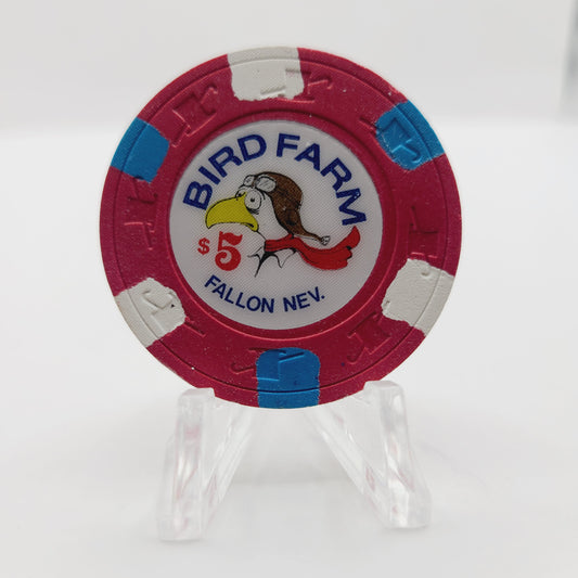 Bird Farm Casino Fallon Nevada 1988 $5 Casino Chip N3179