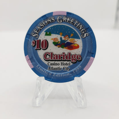 Claridge Hotel Casino Atlantic City New Jersey 1999 $10 Casino Chip