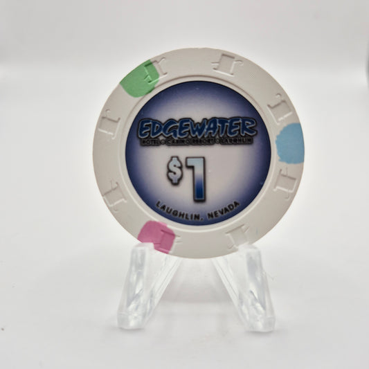 Edgewater Hotel Casino Laughlin Nevada 2016 $1 Casino Chip D2392