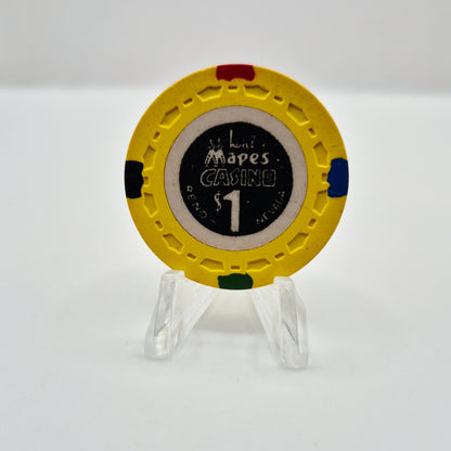 Mapes Hotel Casino Reno Nevada 1964 'Red-green Opposites' LE $1 Casino Chip N5233