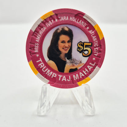 Trump Taj Mahal Hotel Casino "Miss America Tara Holland" 1997 $5 Casino Chip