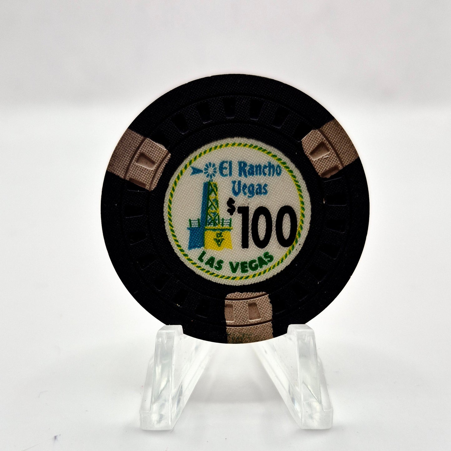 El Rancho Vegas Casino  Las Vegas Nevada 1940's $100 Casino Chip N1558