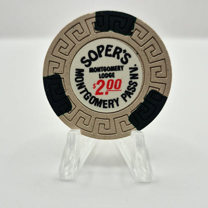Montgomery Lodge "Soper’s" Montgomery Pass Nevada 1987 $2 Chip N3273