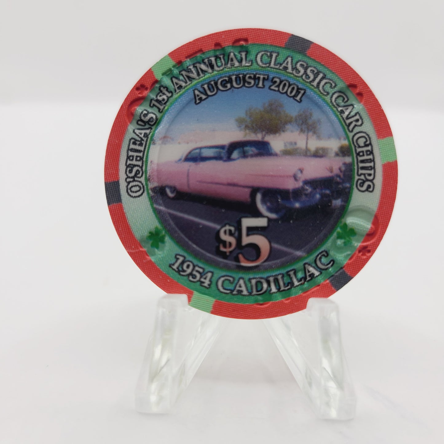 O'Shea's Casino Las Vegas Nevada 2001 "1954 Cadillac" $5 Casino Chip V9311 LTD 500 #297