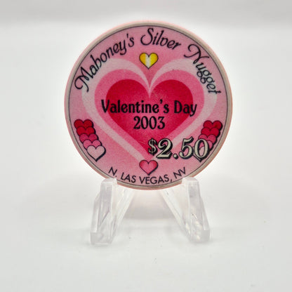 Mahoney's Silver Nugget Las Vegas Nevada 2003 'Valentine's Day' $2.50 Casino Chip E2522