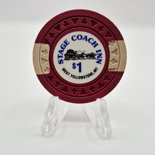 Stagecoach Inn Card Room West Yellowstone Montana $1 Casino Chip *Uncirculated