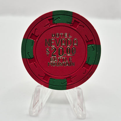 Hotel Nevada Casino Battle Mountain Nevada 1960's $20 Casino Chip N3805
