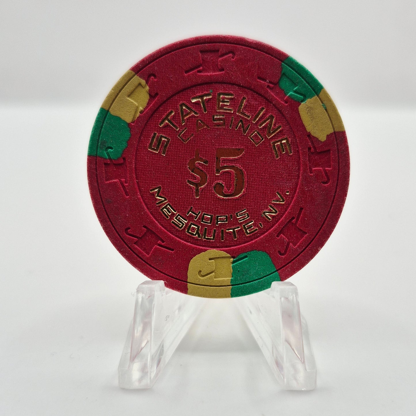 Stateline Motel Casino Mesquite Nevada 1982 $5 Casino Chip N7849