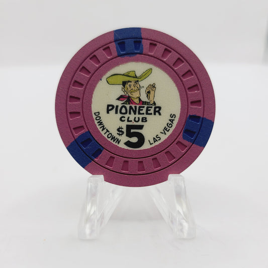 Pioneer Club Hotel Casino Las Vegas Nevada 1950's "Vegas Vic" $5 Casino Chip N4879  *VERY SHARP