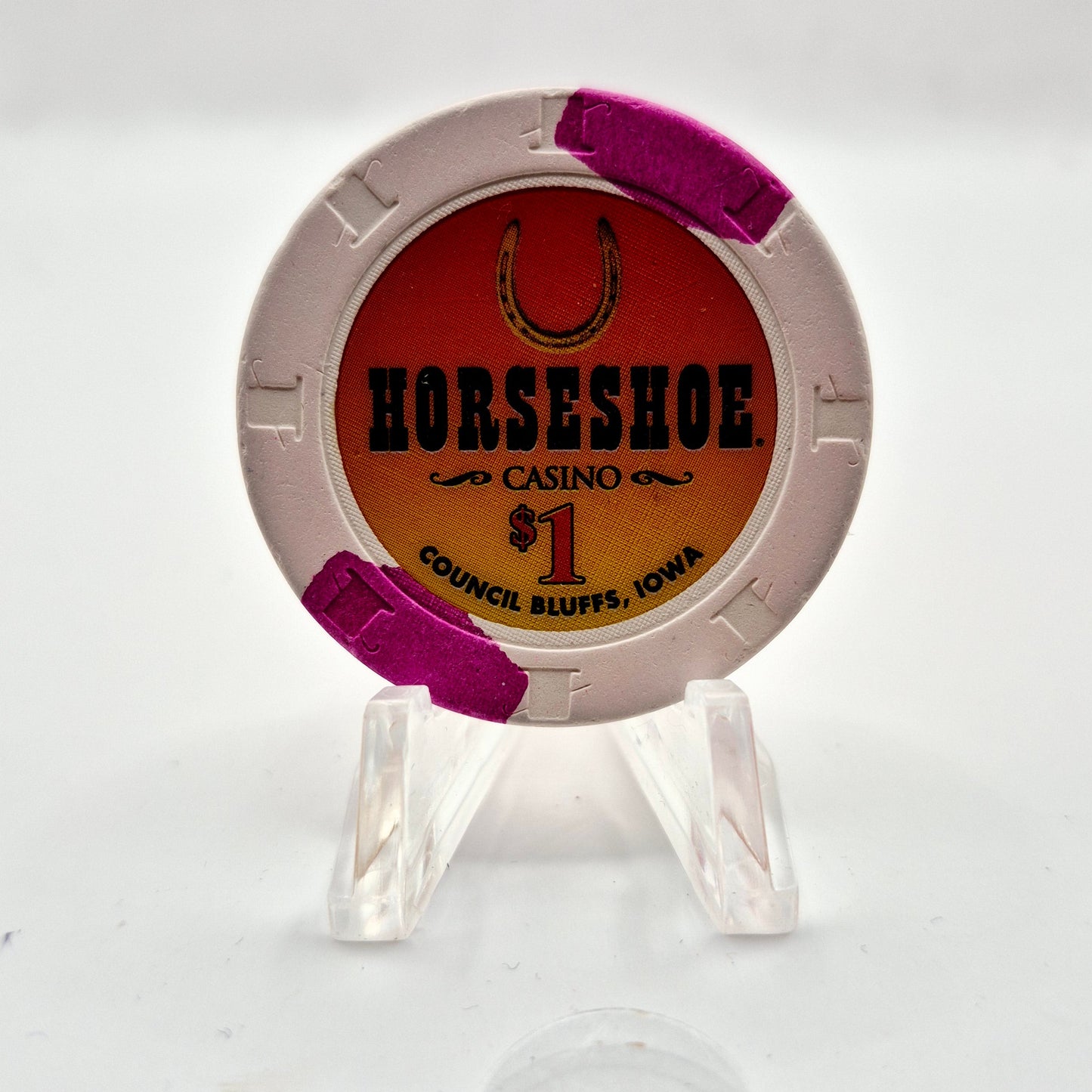 Horseshoe Casino Council Bluffs Iowa $1 Casino Chip. *Circulated