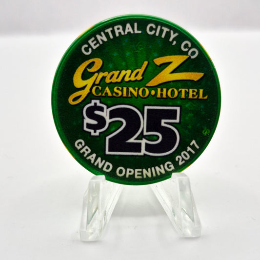 Grand Z Casino Hotel Central City Colorado 'Grand Opening 2017' $25 Casino Chip