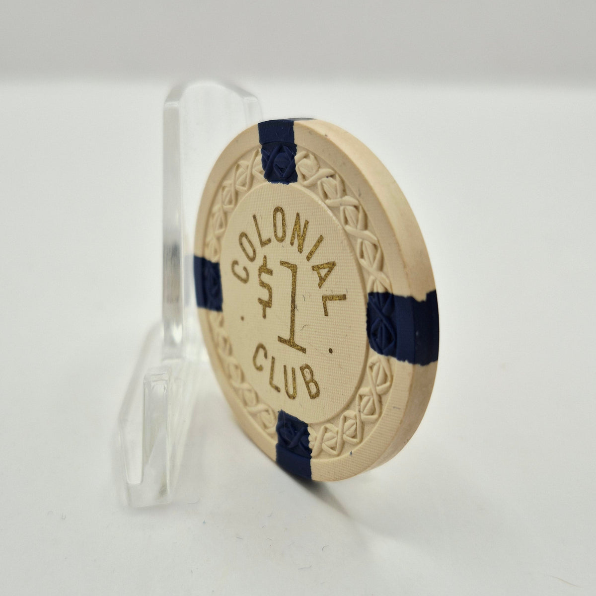 Colonial Club Chicago Illinois 'Illegal' $1 Casino Chip CG 219333