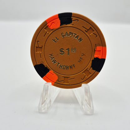 El Capitan Casino Hawthorne Nevada 1980's $1 Casino Chip N3210