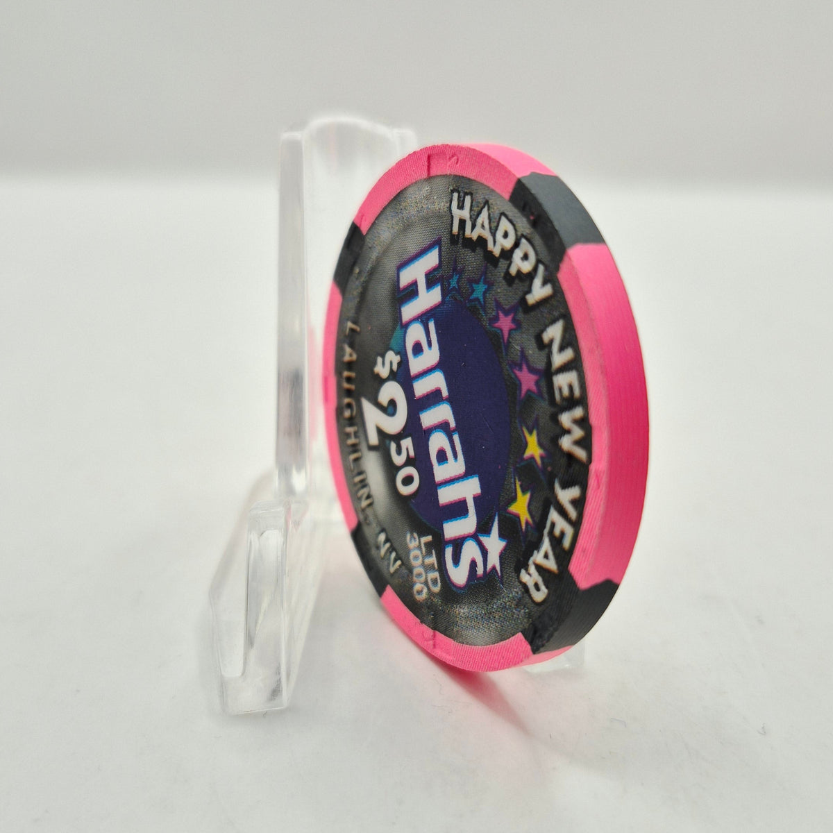 Harrah's Hotel Casino Laughlin Nevada 2000 "Happy New Year " $2.50 Chip V4474 LTD 3000