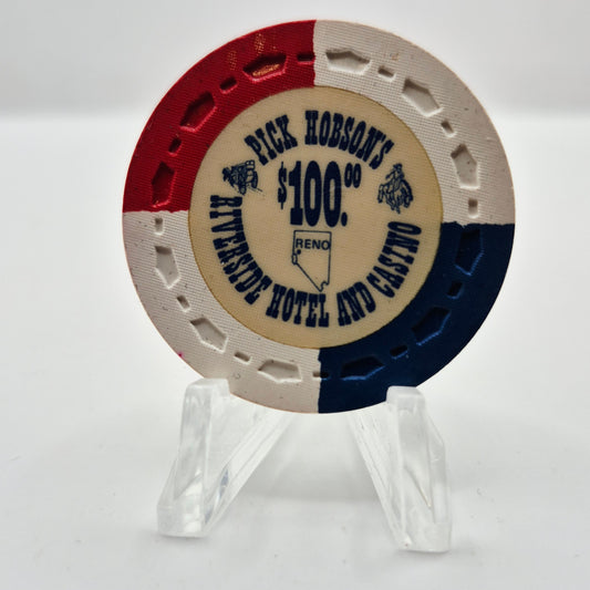 Riverside Hotel Casino "Pick Hobson's" Reno Nevada 1978 $100 Casino Chip  N7800