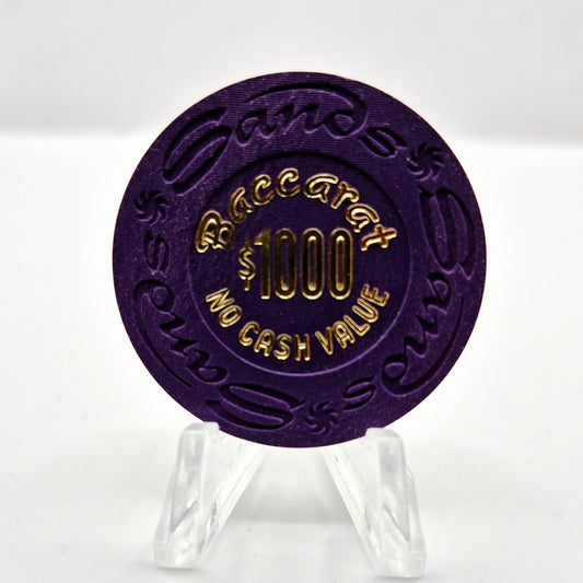 Sands Hotel Casino Las Vegas Nevada 1981 $1000 Baccarat NCV Casino Chip E3729