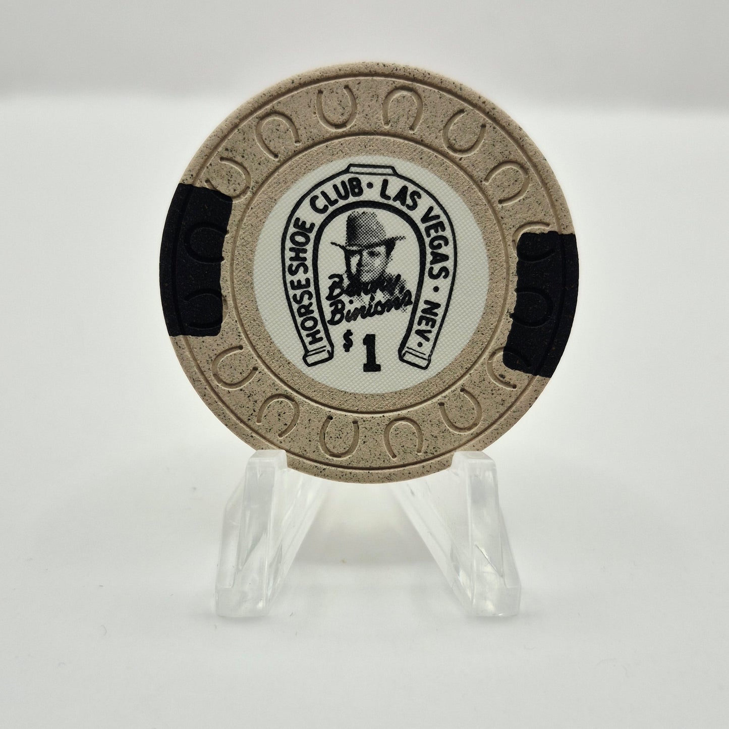 Horseshoe Club 'Binions' Las Vegas Nevada  1980's $1 Casino Chip *Circulated