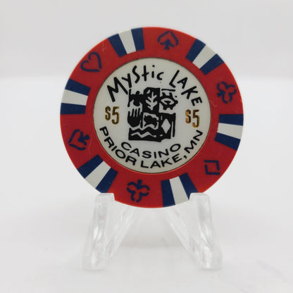 Mystic Lake Hotel Casino Prior Lake Minnesota $5 Casino Chip