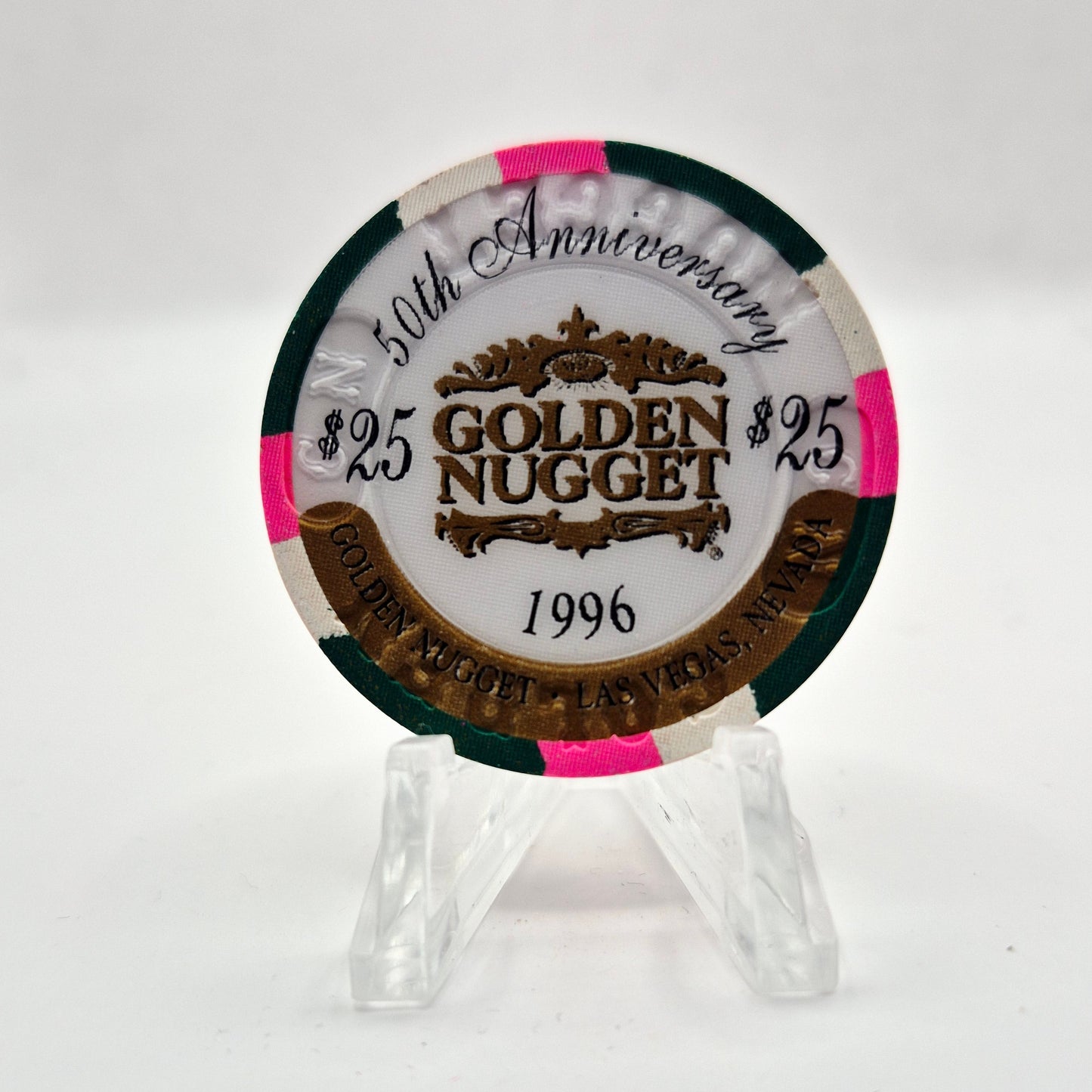 Golden Nugget Las Vegas Nevada 1996 '50th Anniversary' LE $25 Casino Chip N8471