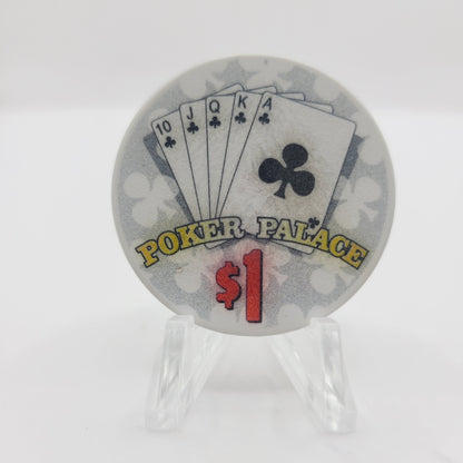 Poker Palace Bingo/Casino Las Vegas Nevada 1999 "Clubs" $1 Casino Chip V5295 LTD 2000