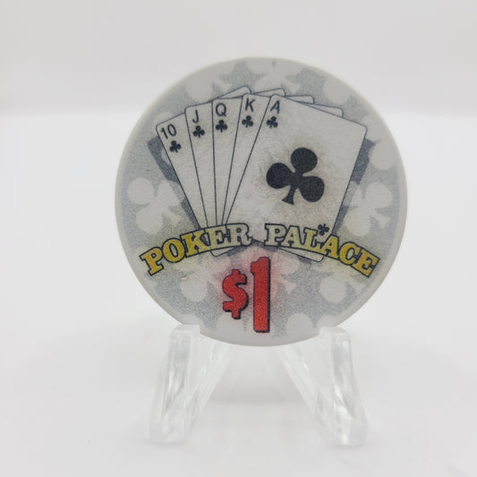 Poker Palace Bingo/Casino Las Vegas Nevada 1999 "Clubs" $1 Casino Chip V5295 LTD 2000