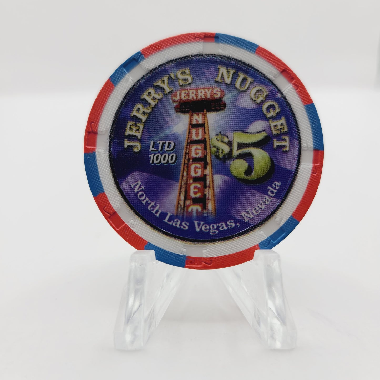 Jerry's Nugget Casino Las Vegas Nevada 2002 "Street Racer" $5 Casino Chip E1695 LTD 1000