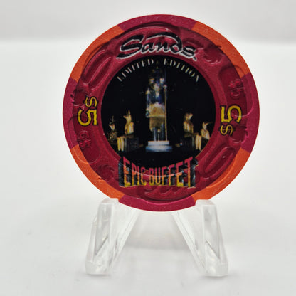 Sands Hotel Casino Atlantic City New Jersey '1995 Epic Buffet Grand Opening' $5 Casino Chip