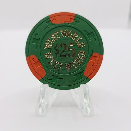 Westworld Amusement Park Casino Henderson Nevada 1979 $25 Casino Chip E2933