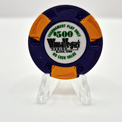 Winna Vegas Resort Casino Sloan Iowa $500 'TOURNAMENT PLAY ONLY' NCV Casino Chip