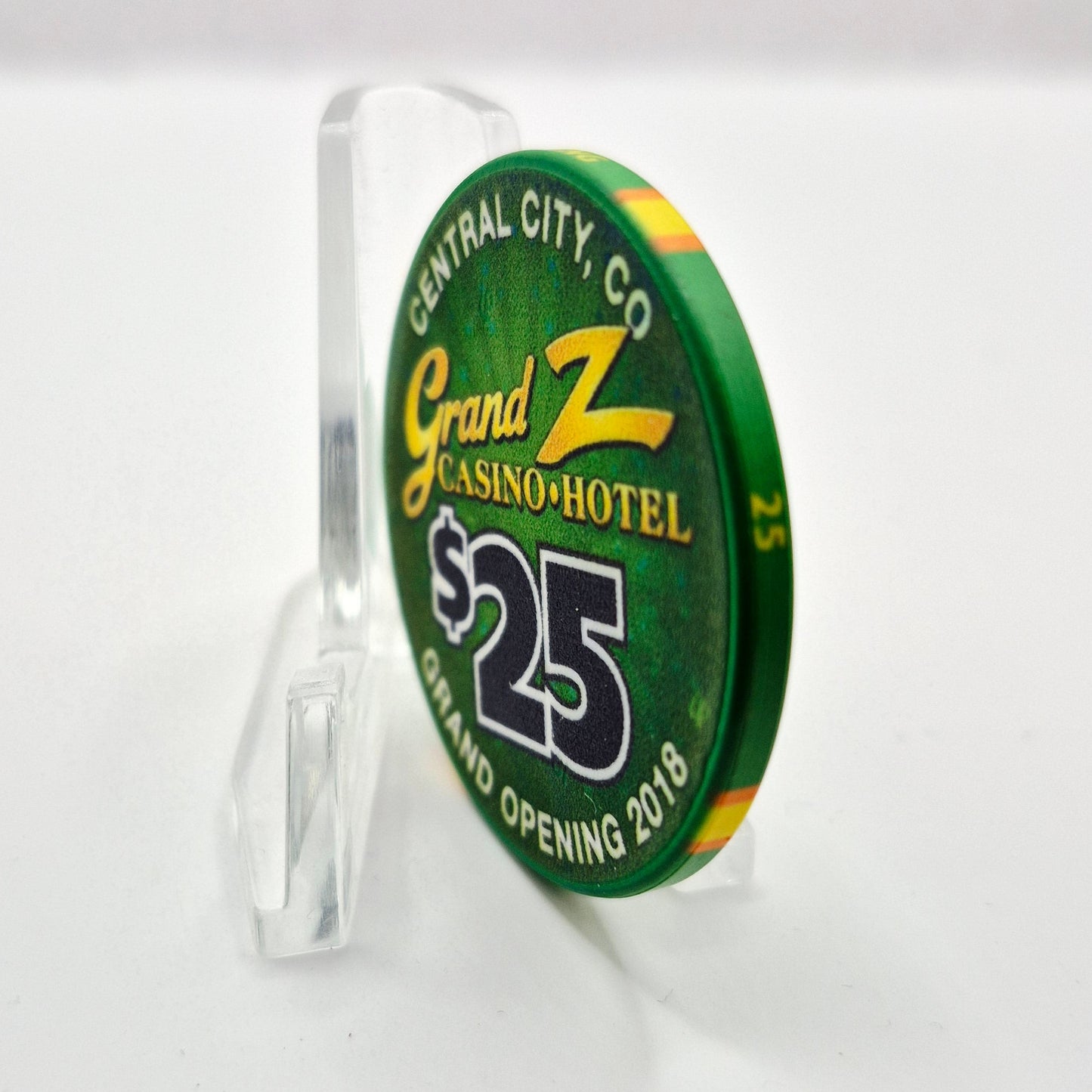 Grand Z Casino Hotel Central City Colorado 'Grand Opening 2018' $25 Casino Chip