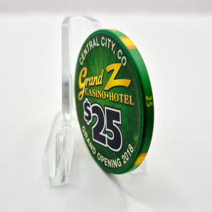 Grand Z Casino Hotel Central City Colorado 'Grand Opening 2018' $25 Casino Chip