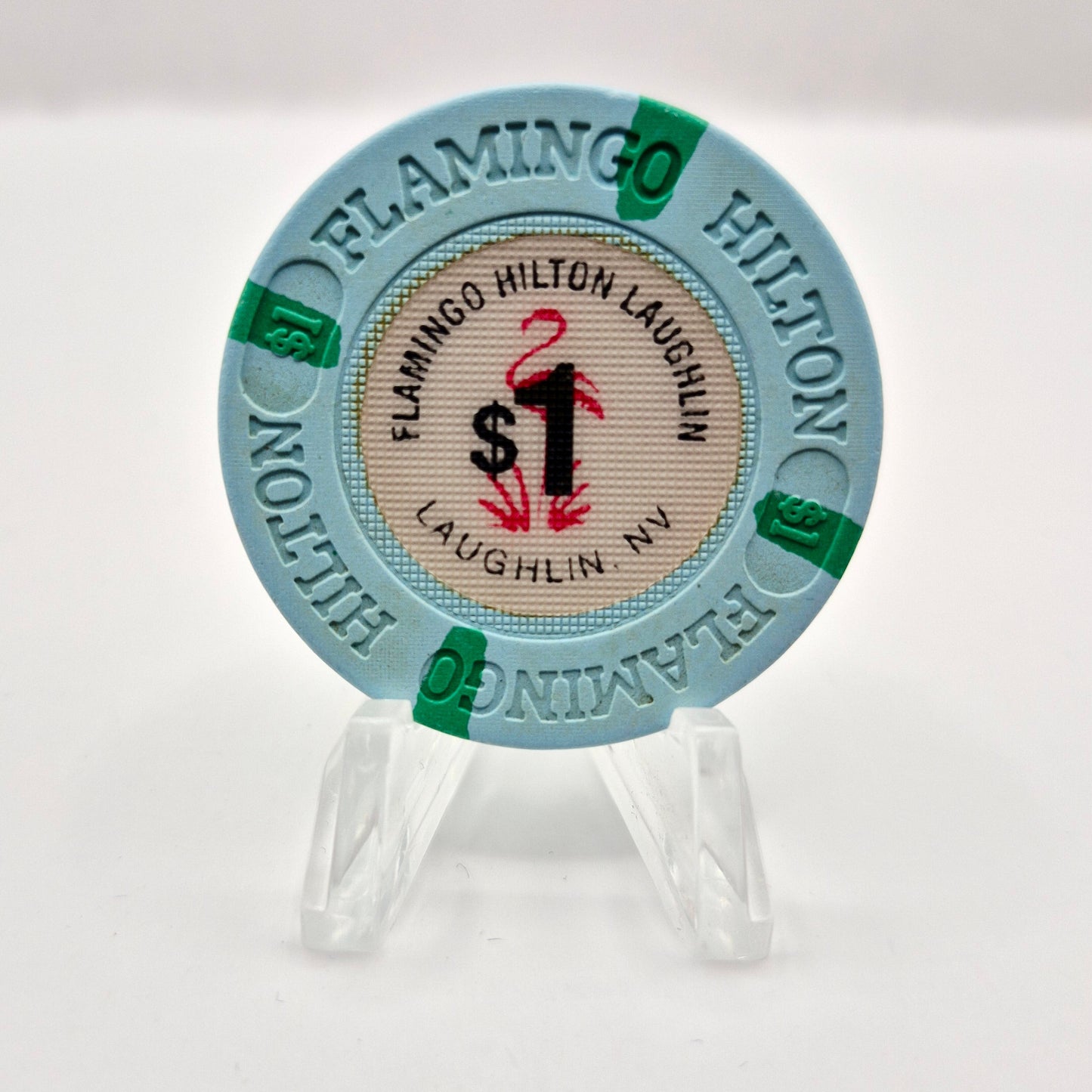 Flamingo Hilton Hotel Casino Laughlin Nevada 1990 $1 Casino Chip N3414 *Circulated