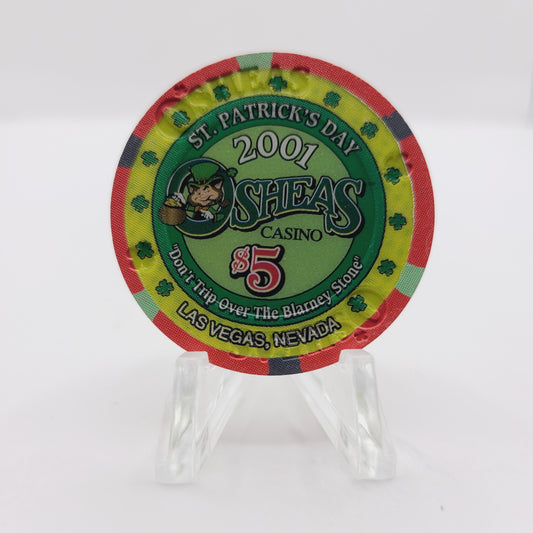 O'Shea's Casino Las Vegas Nevada 2001 "St.Patrick's Day" $5 Casino Chip V9315 LTD 750 #468