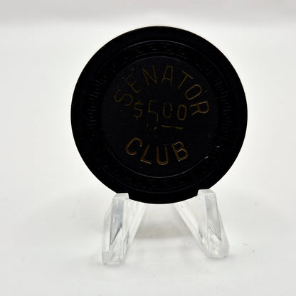 Senator Club Casino Carson City Nevada 1955 $5 Casino Chip V9741