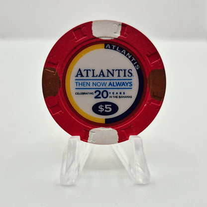 Atlantis Resort Casino Paradise Island Bahamas 2014 '20th Anniversary' $5 Casino Chip