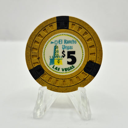 El Rancho Vegas Casino Las Vegas Nevada 1955 $5 Casino Chip N1563